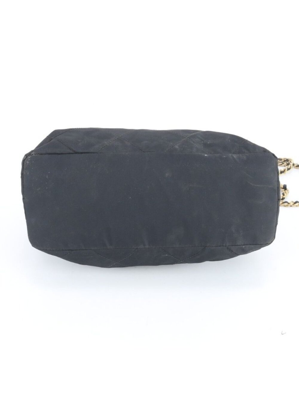 Prada Tessuto Nylon Quilted Triangle Logo Chain Shoulder Bag Black Rem - Picture 4 of 7